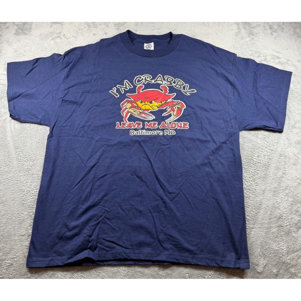 Vtg 90s Baltimore Maryland I'm Crabby T Shirt XL Crab Delta Pro Weight USA